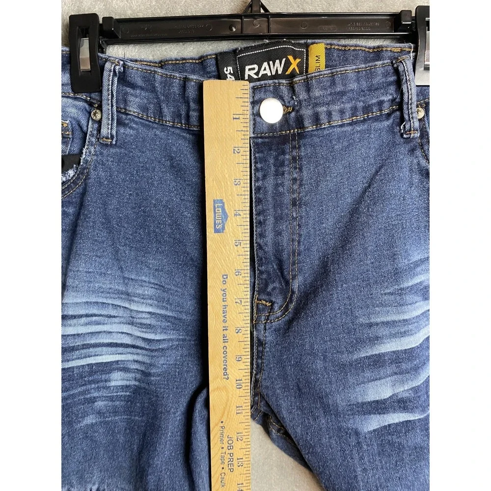 RAW X Slim Jeans 54 Blue Denim Distressed Pants